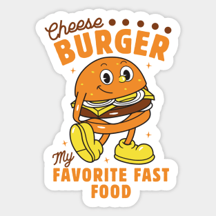 Cheeseburger My Favorite Fast Food Sticker